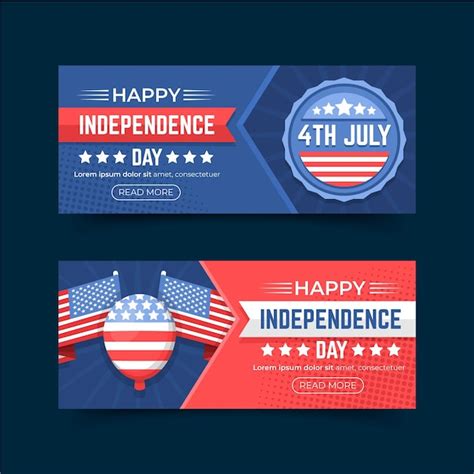 Free Vector Independence Day Banners Design