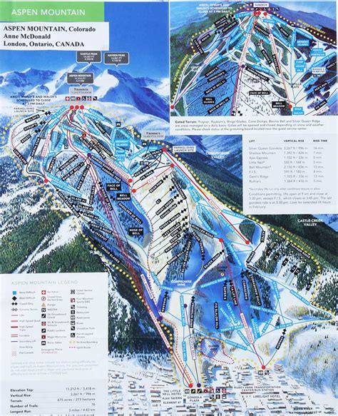 Aspen Mountain Ski Area Trail Map