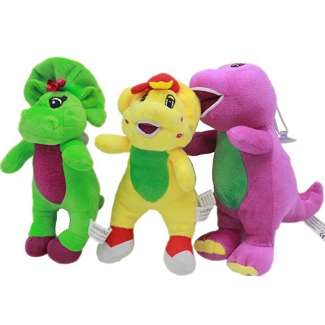 3pcslot 17cm Barney And Friends Plush Toys Doll Barney The Dinosaur