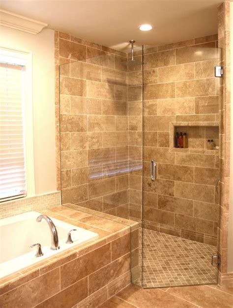 Welcome to our small primary bathrooms photo gallery showcasing 34 terrific small primary bathroom design ideas of all types. Light Walnut Travertine with Hidden Curbless Drain ...