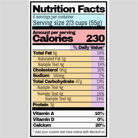 Editable Nutrition Label Template Free My Xxx Hot Girl