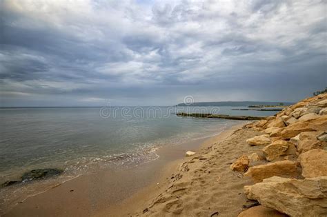 Beauty Sea Rocky Coast With Many Stones On The Shore Stock Photo