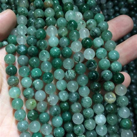 Round African Green Chalcedony Beads Natural Stone Beads Diy Loose