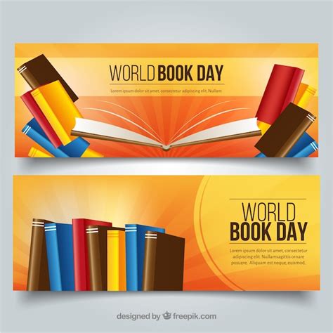 Free Vector Banners For Celebration Of World Book Day