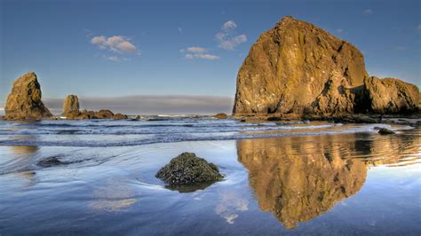 922654 Usa Sea Oregon Water Rocks Sky Haystack Rock Nature