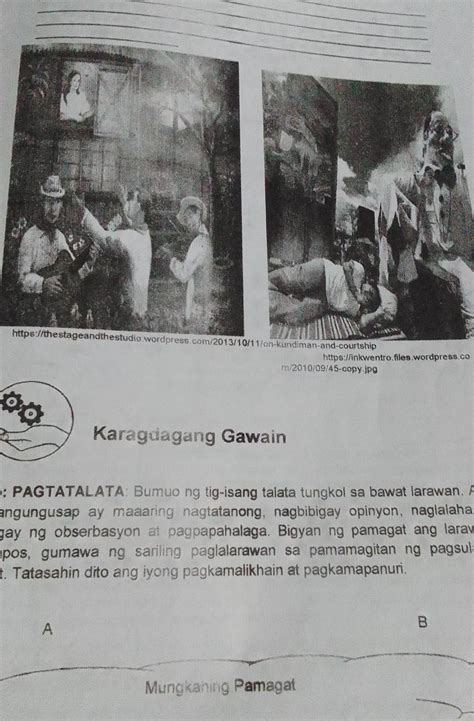 Gawain Panuto Pagtatalata Bumuo Ng Tig Isang Talata Tungkol Sa Bawat