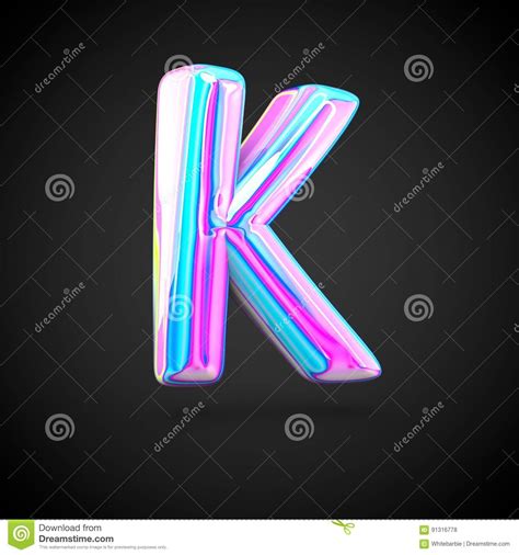 Ever wanted to make a random text . Glossy Holographic Alphabet Letter K Uppercase Isolated On ...