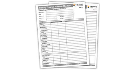 Free Training Program Planning Checklist From Creative Safety Supply