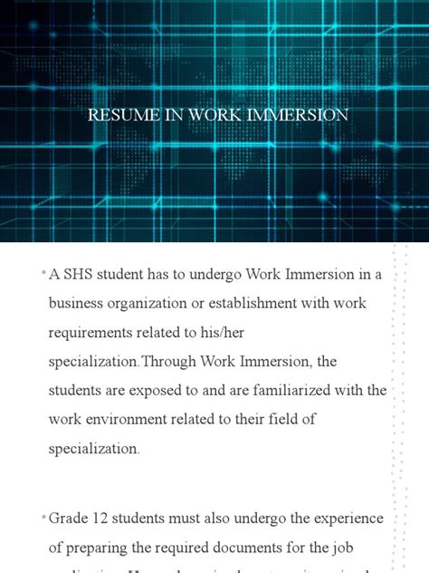 Resume In Work Immersion Pdf