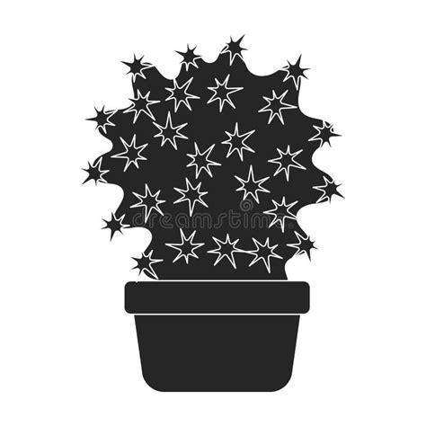 Houseplant Cacti Vector Outline Icon Vector Illustration Cactus On
