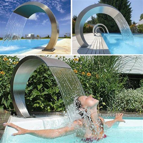 Swimming Pool Waterfall Fountain Stainless Steel Water Fountain Garden