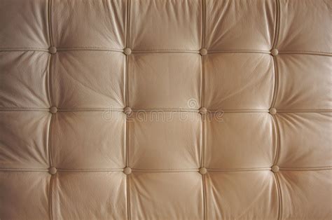Cream Diamond Studded Padded Luxury Leather Background Stock Photo