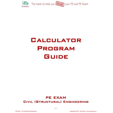 Program Guide For The Civil Engineering Structural Pe Exam Exam Tools