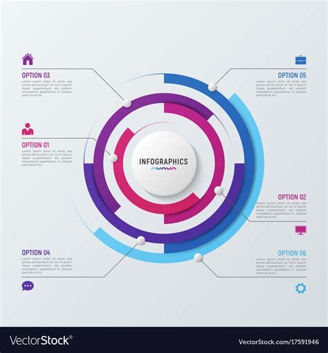 Circle Chart Infographic Template For Data Vector Image