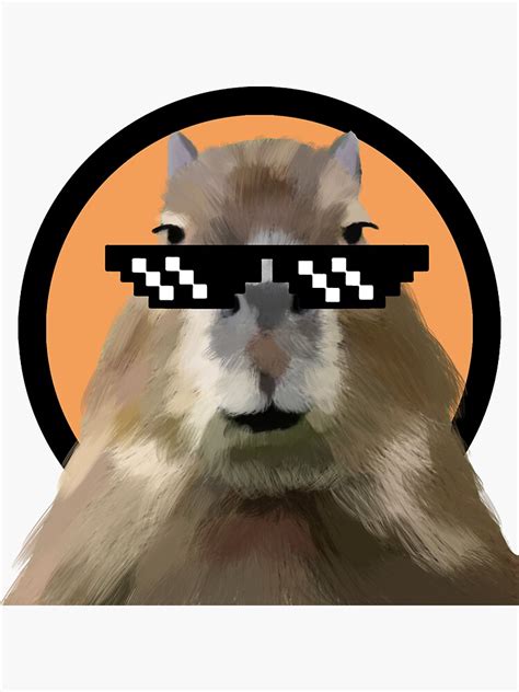 Capybara Cool Mlg Sticker By Babybirby Redbubble