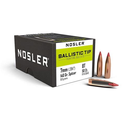 Nosler Ballistic Tip Hunting 7mm 284 140gr Projectiles X50 Broncos
