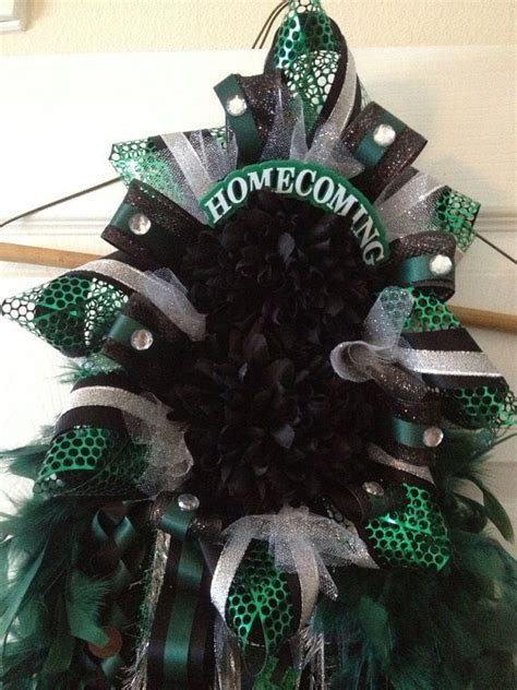 Homecoming Mum Dark Green And Black Ready To Ship Custom Orders