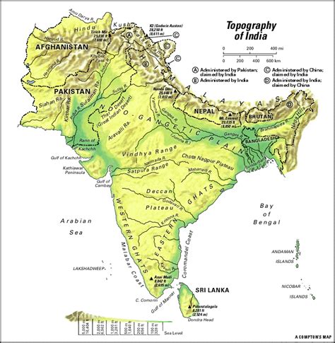South Asia Physical Maps Free Printable Maps