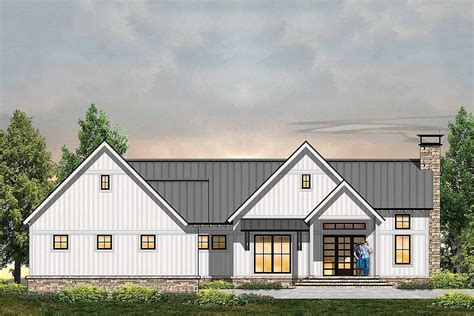 Modern Country Farmhouse Plan With Finished Lower Level 18865ck