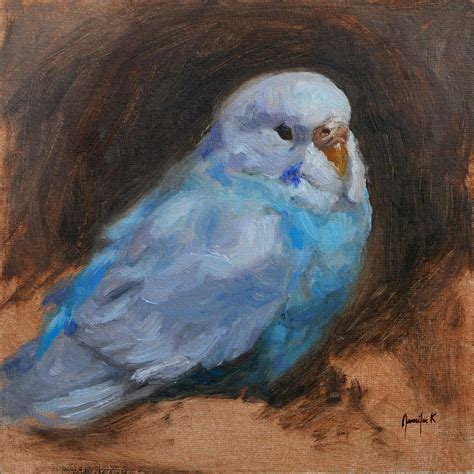 Budgie Oil On Canvas 20cm X 20cm Parrots Art Art Animal Paintings