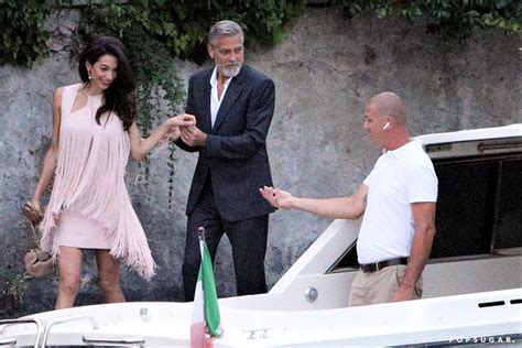 Amal And George Clooney In Lake Como Italy Amal Clooney Wore A Pink Fringe Dress For Date