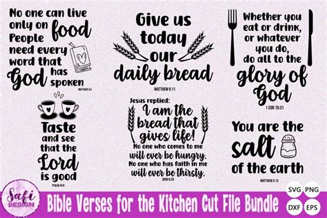 Bible Verses For The Kitchen Svg Cut File Bundle