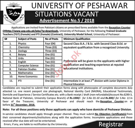 Canada jobs is a global platform for easy job search in overseas for both job seekers and employers. University of Peshawar Teaching Jobs 2019 2020 Job ...