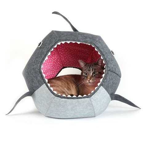 Great White Shark Cat Ball Hideaway Cat Bed Hauspanther