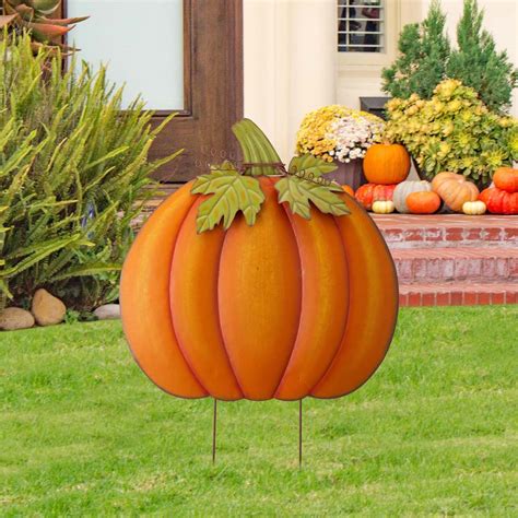 Official Fall Oversized Metal Pumpkin Yard Stake Or Wall Décor Or