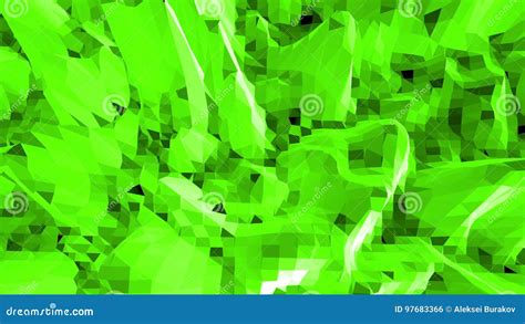 Green Low Poly Background Pulsating Abstract Low Poly Surface As Sci Fi Background In Stylish