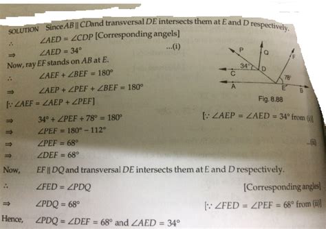 in fig ab parallel cd and ef parallel to dq determine angle pdq angle aed angle def maths