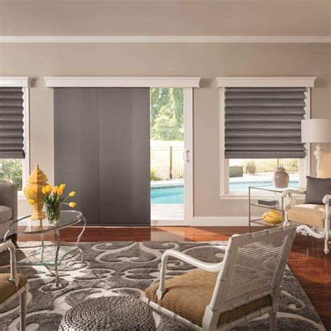 Bali Sliding Panels Roman Shade Fabrics Living Room Blinds Patio