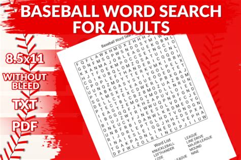 Baseball Word Search Puzzles Graphic By Printile Press House · Creative