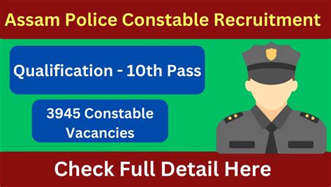 Assam Police Constable Recruitment 2023 Apply Online For 3945