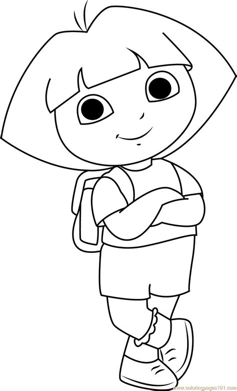 If you do not see the online coloring page dog in black and white above, you need to use another web browser: Dora Smiling Coloring Page for Kids - Free Dora the ...
