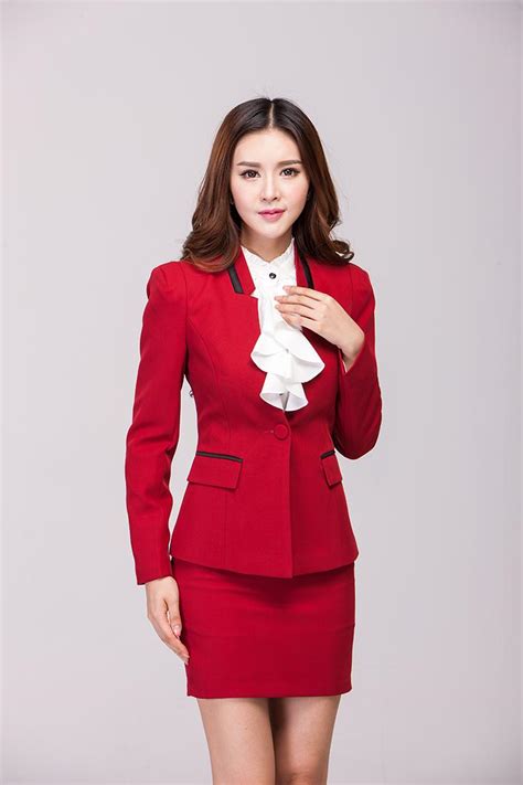 Custom Made Red 2 Piece Set Ladies Office Skirt Suit New