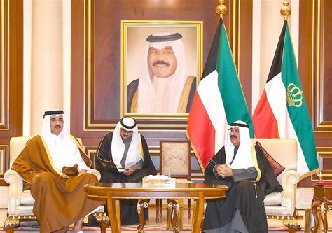 Qatars Amir In Kuwait Offering Condolences Over Late Amirs Demise