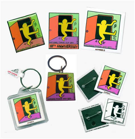 Keith Haring National Coming Out Day Logo Button Lapel Art Hd Png
