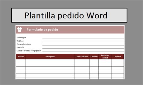Plantilla Pedido Word Actualizado November 2023