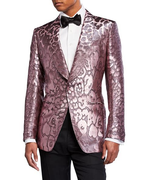 Tom Ford Mens Printed Satin Dinner Jacket Neiman Marcus