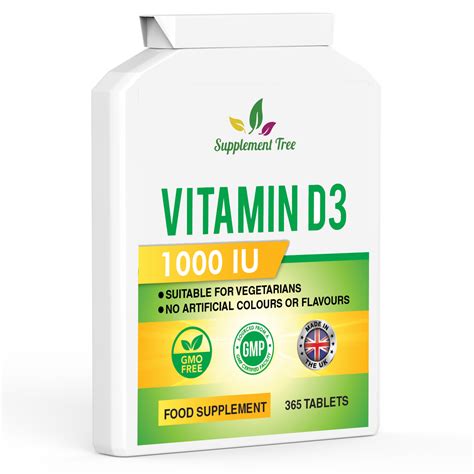 Vitamin D3 1000iu 365 Vegetarian Tablets Optimum Strength Vit D