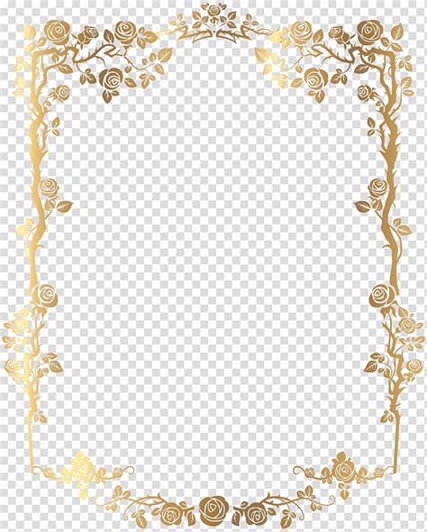 Frame Golden Rectangular French Floral Border Gold Floral Frame