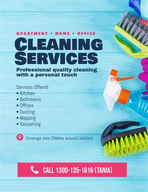 House Cleaning Services Flyer Poster Template Empresa De Servicios De Limpieza Negocio De