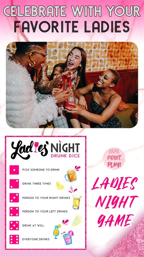 Drunk Dice Game Fun Ladies Night Games Girls Night Out Etsy