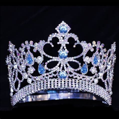 Customized Beauty Custom Rhinestone Pageant Crowns Crystal Metal Miss Tiara Manufacturers