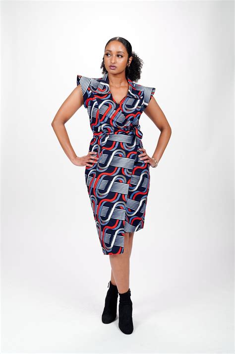 Temi African Print Wrap Dress Printed Wrap Dresses Ankara Wrap Dress Styles African Print