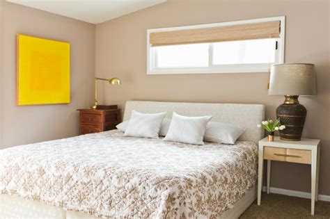 Contemporary Master Bedroom With Solid Yellow Painting Hgtv