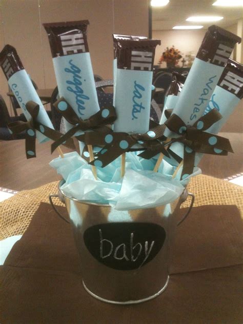 He From Hershey Bars Centerpieces Baby Shower