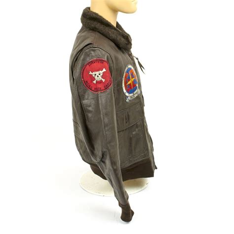Original Usmc Pilot Type G 1 Leather Flight Jacket Red Devils Vietnam