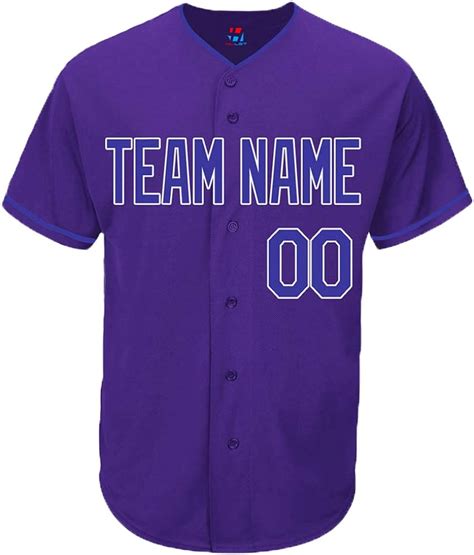 Pullonsy Purple Custom Baseball Jersey For Men Throwback Embroidered